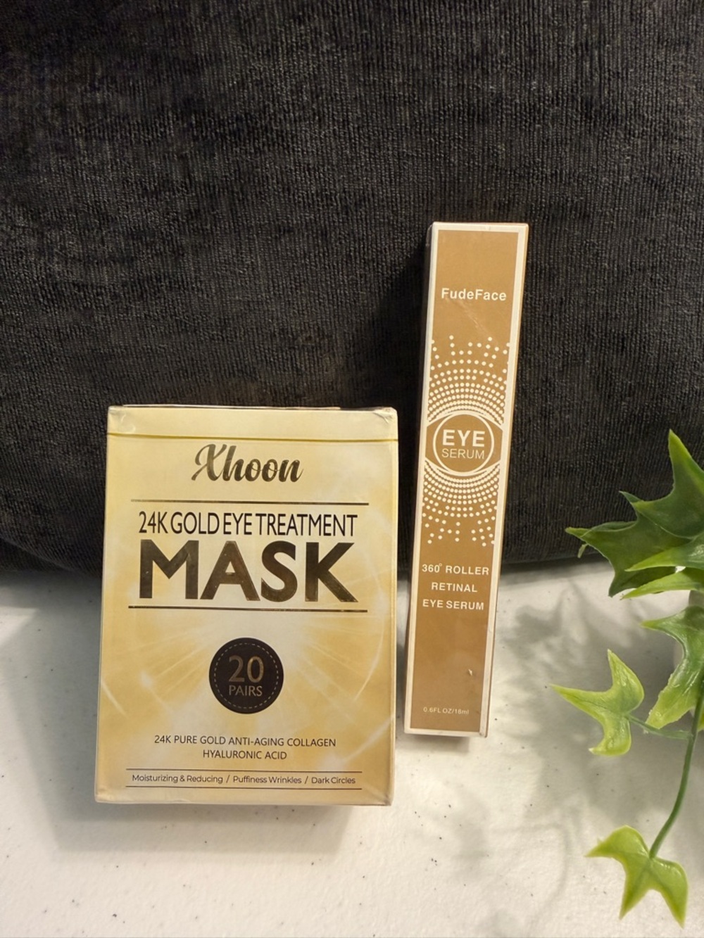 Xhoon 24K Gold Eye Treatment Mask & FudeFace Eye Serum - Gold